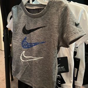 Baby boy Nike short sets, Levi camo shorts size 12 months Nike sandals size 6